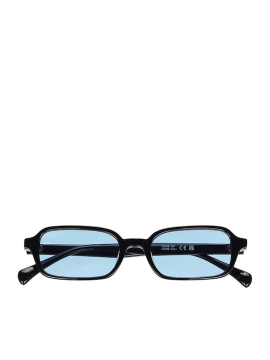 JohNocera Women's Sunglasses With Black Horn-Rimmed Frame And Light Blue Lens JN-mambo-c01