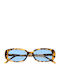 JohNocera Women’s Sunglasses with Brown Tartaruga Horn-Rimmed Frame and Light Blue Lens JN-miri-c02