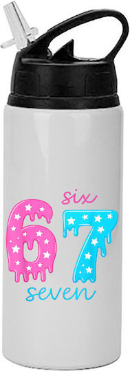Бутилка Six-seven 600ml Бял Черен Капак
