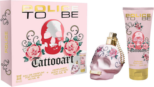 Set Police To Be Tattooart Eau De Parfum Women 40 Ml + To Be Tattooart Body Lotion 100 Ml