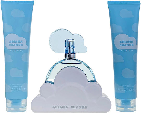 Set Ariana Grande Cloud Eau De Parfum Women 100 Ml + Cloud Hydrating Body Lotion 100 Ml + Cloud Body Wash Body 100 Ml