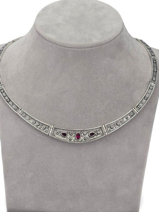 Byzantinisches Halskette mit Talisman aus Silber mit Zirkon