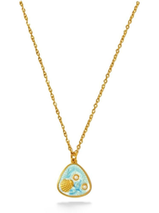 Callajewels Necklace Made of Light Blue Steel