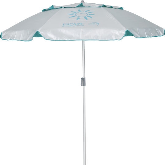 Escape Folding Aluminum Beach Umbrella Diameter 1.82m with UV Protection and Turquoise Air Duct