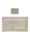 Sanitec Küchenspüle 326 Drop-In aus Flüssigem Granit M93xP51cm Beige