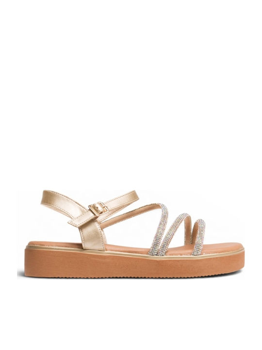 Women's Flat Sandals Gold