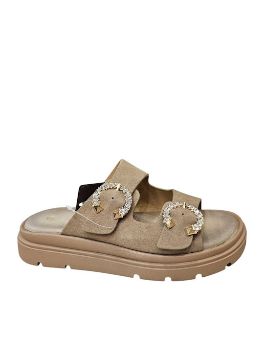 Γυναικεία Σανδάλια Flatforms Χακί