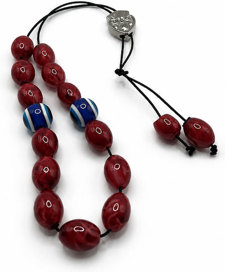 Panora Worry Beads with 2 Beads Made of Red Resin