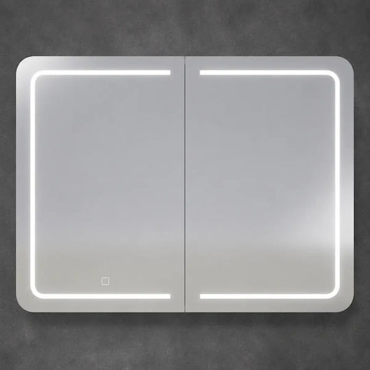 Tema Καθρέπτης Μπάνιου Led Αφής από MDF 60x80cm Λευκός