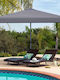 Professionelle Quadratische Aluminium Garten- und Terrassen-Sonnenschirm Grau 3x3m