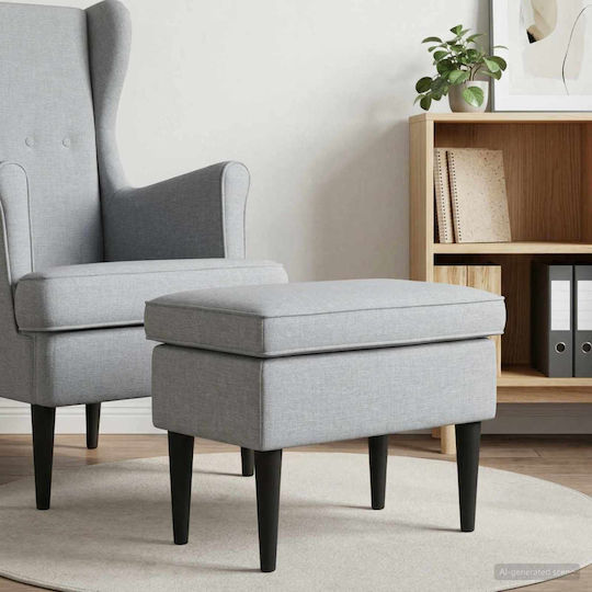 Stoff Fußhocker Hellgrau 55x35x41cm