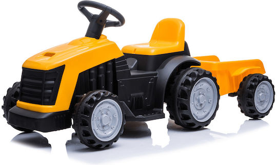 Kids Electric Tractor with Trailer 6 Volt Yellow