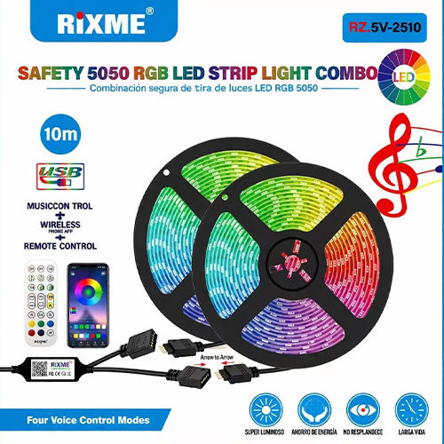 Rixme LED Strip 5V RGB Light 10m Type SMD5050