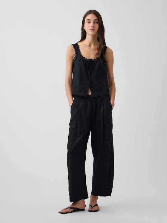 GAP GAP Damen Leinenhose mit Gummiband True Black