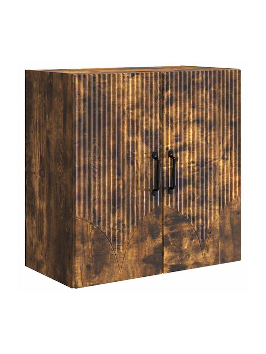 Dulap Suspendat Din Lemn De Stejar Fumuriu 59x31x60cm