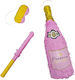 Pinata Petrecere Sticlă De Șampanie Roz Auriu 51x13.5cm Set Băț Mască
