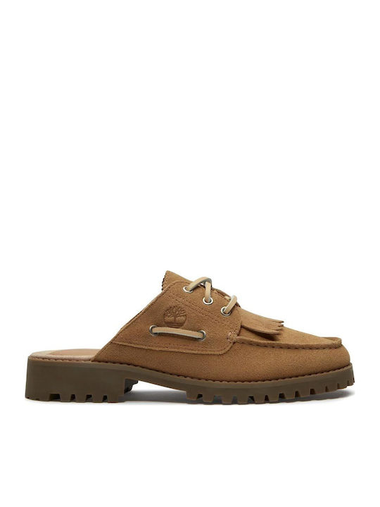 Timberland Δερμάτινα Mules με Τακούνι σε Μπεζ Χ...