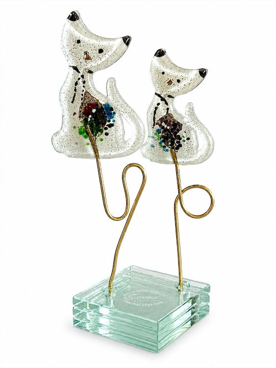 La Belle Maison Decorative Cat Figure Made of Glass D2045 5.5x21cm