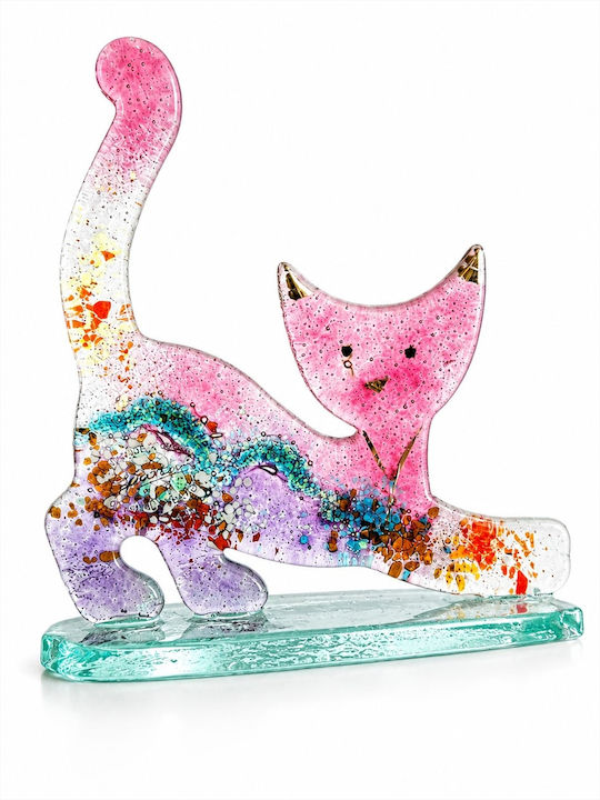 La Belle Maison Decorative Glass Cat D2047 12x5.5x13cm