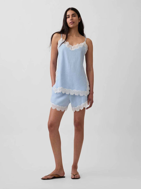 GAP Γυναικείο Λινό Σορτς Sail Blue