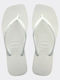 Slim Square Flip Flops in White Colour