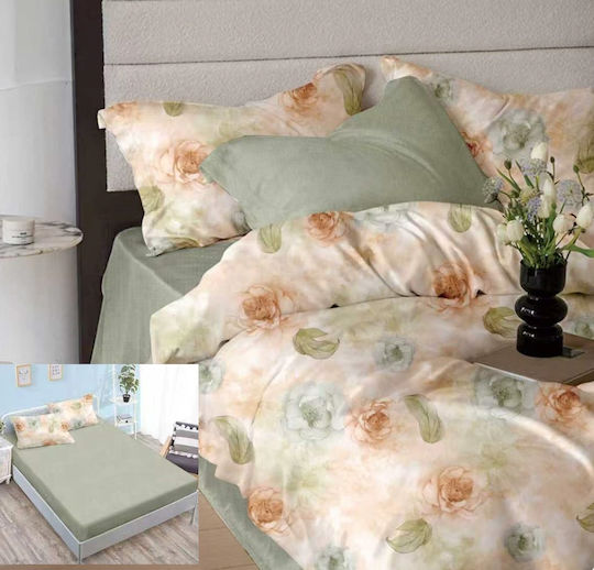 Set Huse Pentru Pilote 200x230cm Dublu Cu 4 Fețe De Pernă Și 1 Cearceaf Gri