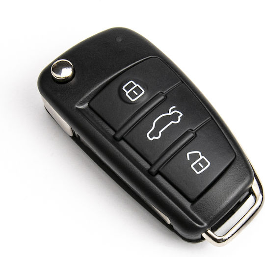 Autoschlüsselhülle Klappbar für Audi A1 A4 A6 Q3 Q7 RS6 TT mit 3 Tasten Hu66 Haa
