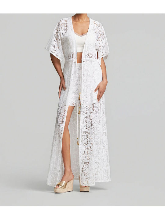 Lynne Damenbademode Kaftan Weiß