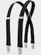 Mcan Men's Black Suspenders White Patterns