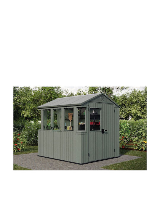 Plastic Garden Shed Premier Green L1.9xW2.44xH2.21m