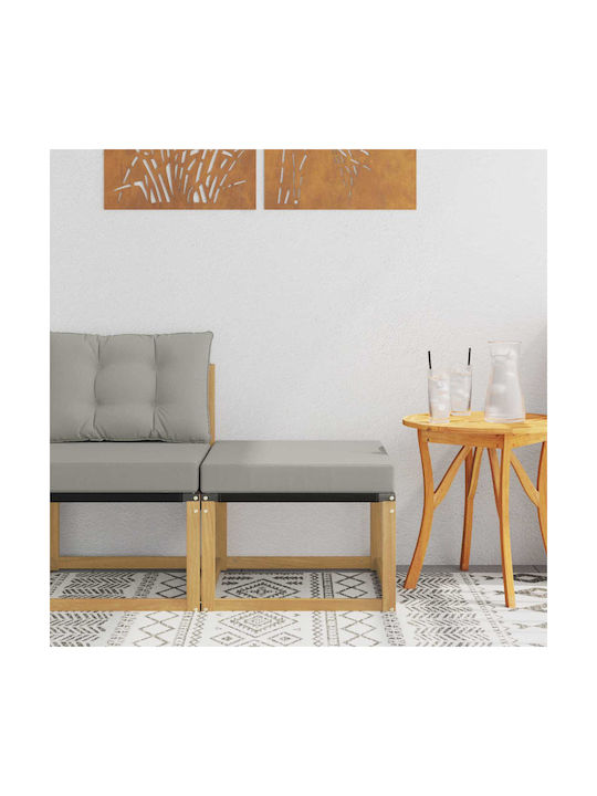 Scaun De Grădină Din Lemn Cub Pentru Exterior Cu Pernă Albă 59x59x37cm