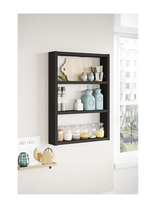 Black Wall Shelves (3 Pieces) 43.2x9x60cm