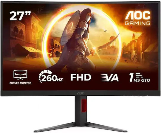 AOC C27G4Z2 VA Curved Gaming Monitor 27" FHD 1920x1080 280Hz with 1ms Response Time GTG