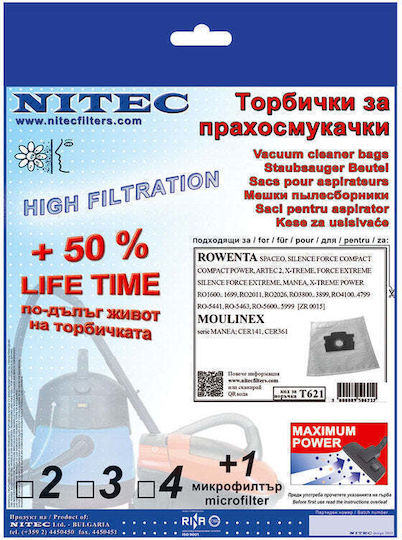 Nitec Хепа Филтри За Прахосмукачка Съвместими С Moulinex / Rowenta 3 Броя