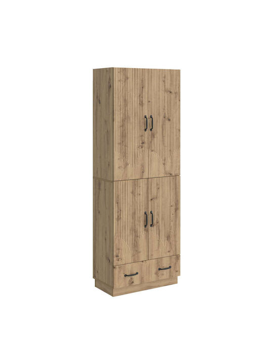 Wall Living Room Cabinet Made of Particle Board in Oak 66x34.5x92cm