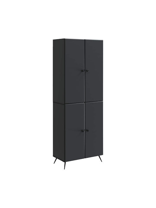 Black Bookcases (2 Pieces) 69x34.5x180cm