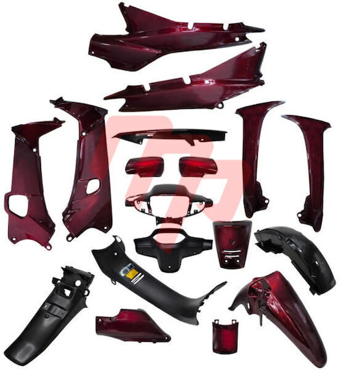 Strong Set Plastic Motorcycle Parts for Honda Astrea Supra 100 Burgundy