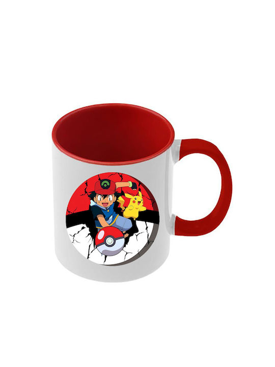 Κούπα Pokemon Κόκκινη Λαβή Εσωτερικό