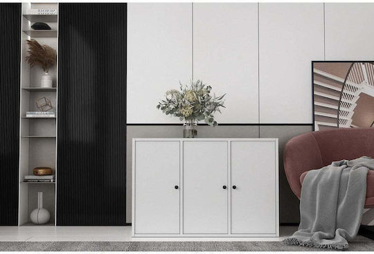 Буфет от Метал SteweHome Бял 97.2x30x65.4cm