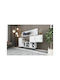 Bufet din Metal Alb 201.6x30x65.4cm
