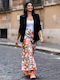 Maxi Damenrock Blumen Tropisch