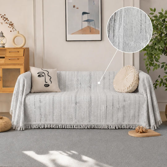 My Home Luxury Überwürfe Set 3 Stück Silber