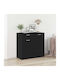 Wood Sideboard mit Schubladen Schwarze Eiche 80x36x75cm