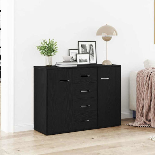 Μπουφές Ξύλινος με Συρτάρια Μαύρη Δρυς 88x30x64cm