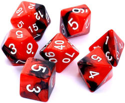 Set Complet de Zaruri Rebel Rpg Bicolor Roșu Negru 106475