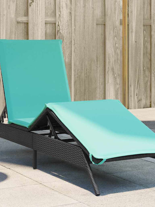 Garten- und Pool-Liegestuhl Rattan mit Schwarze...
