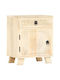Bedside Table Made of Solid White Wood 40x30x50cm