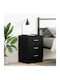 Black Wooden Bedside Table 38x35x55cm