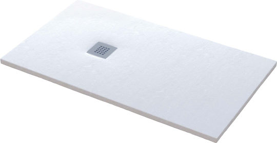 Sanitec Flat Stone Acrylic Shower 110x80cm White