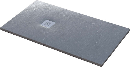 Sanitec Flat Stone Karisto A408-26-Cement Acrylic Shower 130x90cm Grey